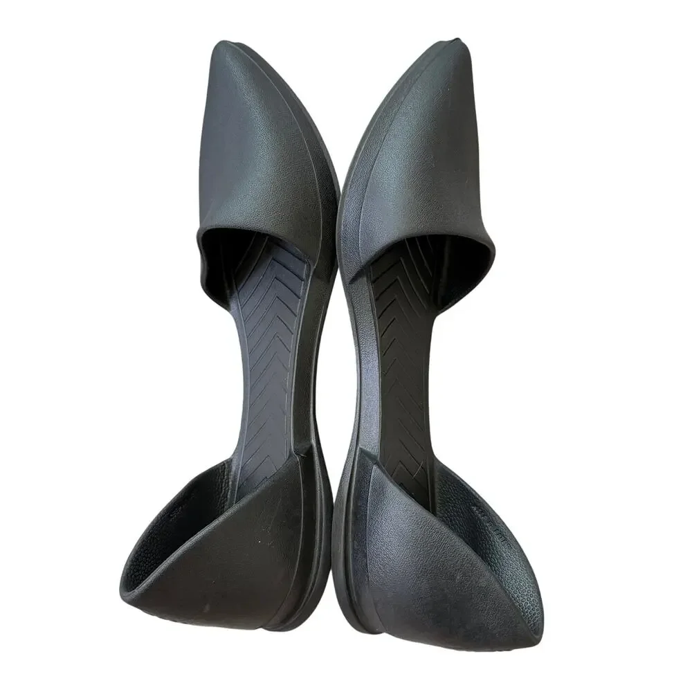 Native Audrey Black Pointed‑Toe Flats Slip‑On Women’s Size 8